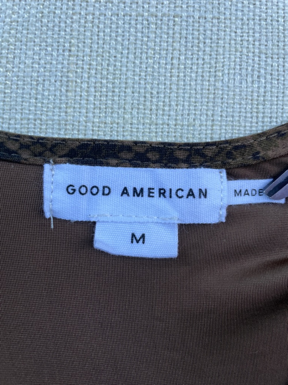 Good American Square Neck Tank bodysuit Brown & Black Snake Print - Picture 2 of 16